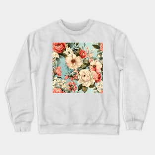 Shabby Chic Flowers Pattern 25 Crewneck Sweatshirt